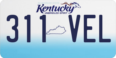 KY license plate 311VEL