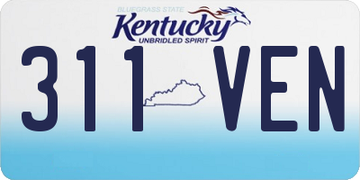 KY license plate 311VEN