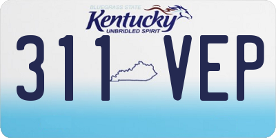 KY license plate 311VEP