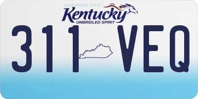 KY license plate 311VEQ