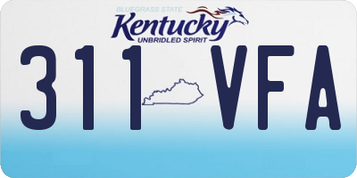 KY license plate 311VFA
