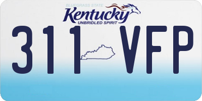 KY license plate 311VFP