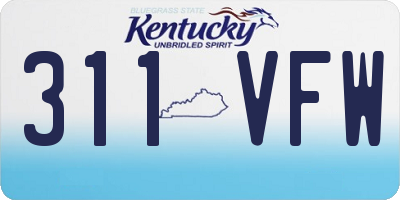 KY license plate 311VFW