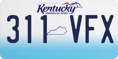 KY license plate 311VFX
