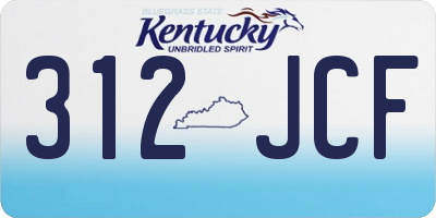 KY license plate 312JCF