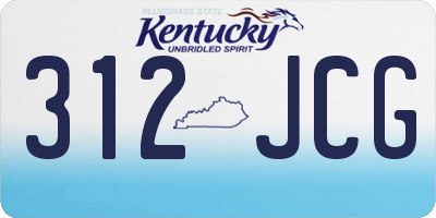 KY license plate 312JCG