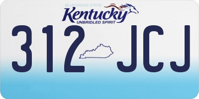 KY license plate 312JCJ