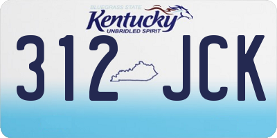 KY license plate 312JCK