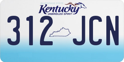 KY license plate 312JCN