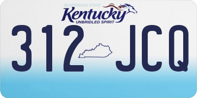 KY license plate 312JCQ