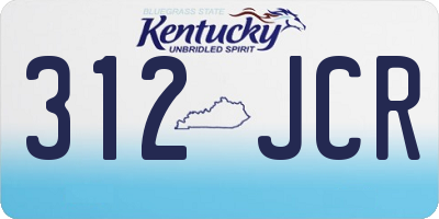 KY license plate 312JCR