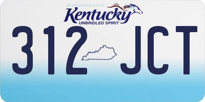 KY license plate 312JCT