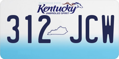 KY license plate 312JCW