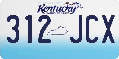 KY license plate 312JCX