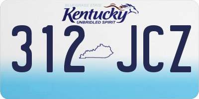 KY license plate 312JCZ