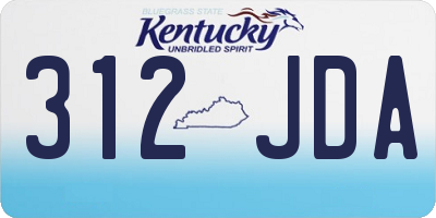 KY license plate 312JDA