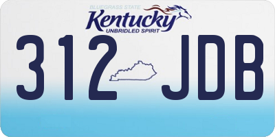 KY license plate 312JDB