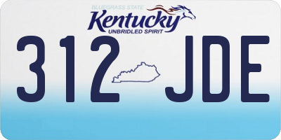 KY license plate 312JDE