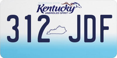 KY license plate 312JDF
