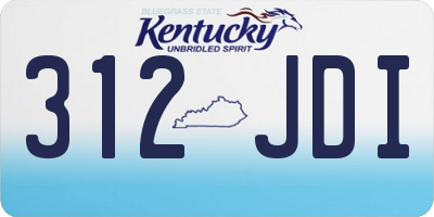KY license plate 312JDI
