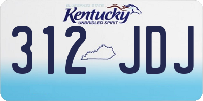 KY license plate 312JDJ