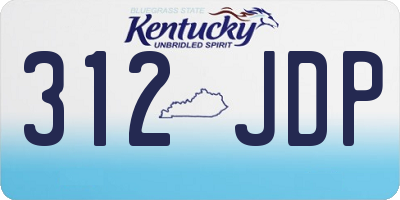 KY license plate 312JDP