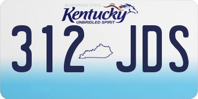 KY license plate 312JDS