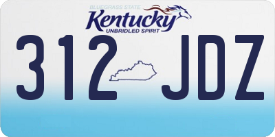 KY license plate 312JDZ