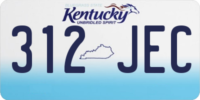 KY license plate 312JEC