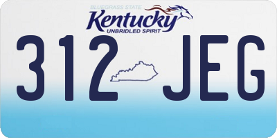 KY license plate 312JEG