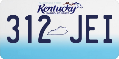 KY license plate 312JEI