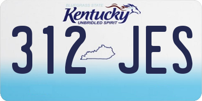 KY license plate 312JES