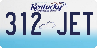 KY license plate 312JET