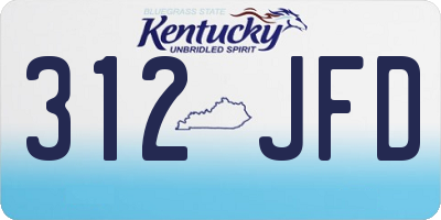 KY license plate 312JFD