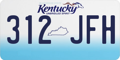 KY license plate 312JFH