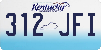 KY license plate 312JFI