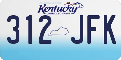 KY license plate 312JFK