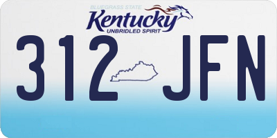 KY license plate 312JFN