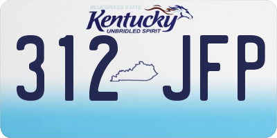 KY license plate 312JFP