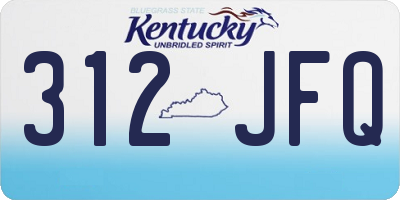 KY license plate 312JFQ