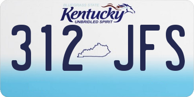 KY license plate 312JFS