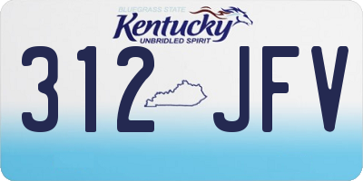KY license plate 312JFV