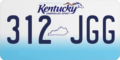 KY license plate 312JGG