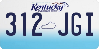 KY license plate 312JGI