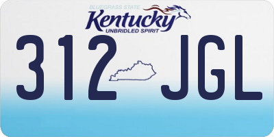 KY license plate 312JGL