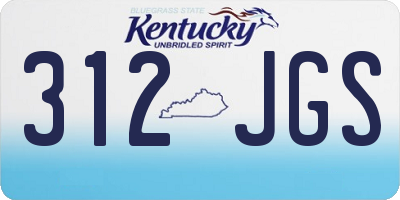 KY license plate 312JGS