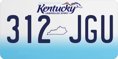 KY license plate 312JGU