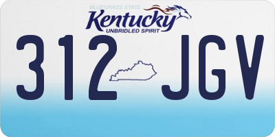 KY license plate 312JGV