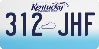 KY license plate 312JHF