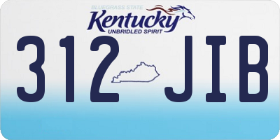 KY license plate 312JIB
